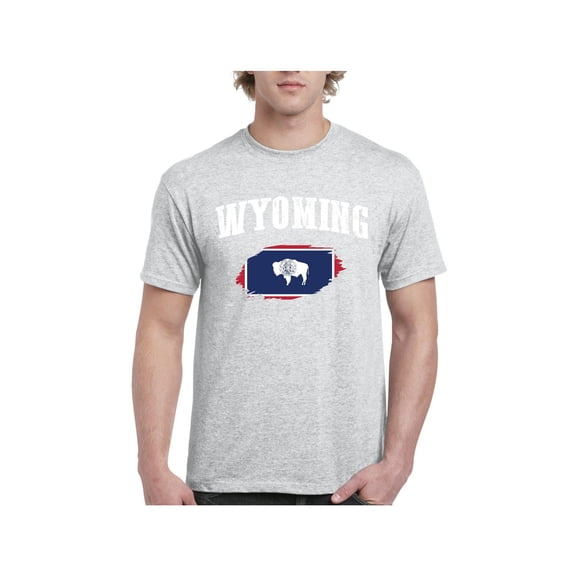 Men's T-Shirt Short Sleeve - Wyoming Flag
