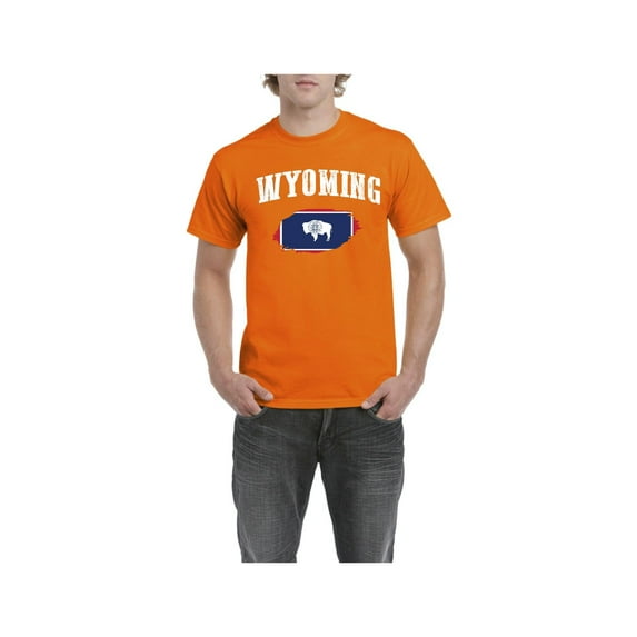 Men's T-Shirt Short Sleeve - Wyoming Flag