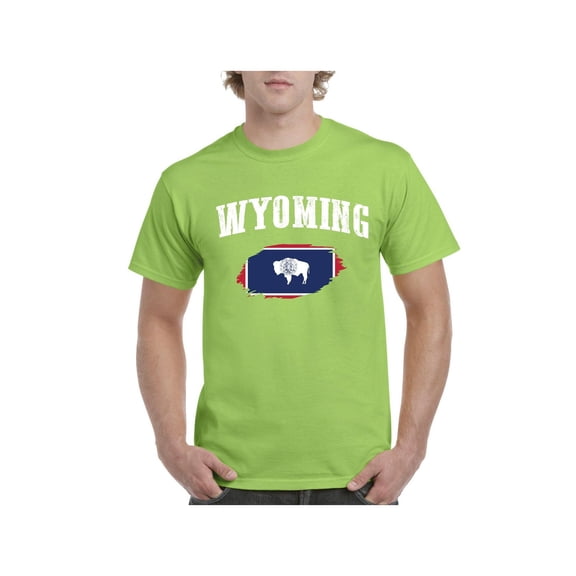 Men's T-Shirt Short Sleeve - Wyoming Flag