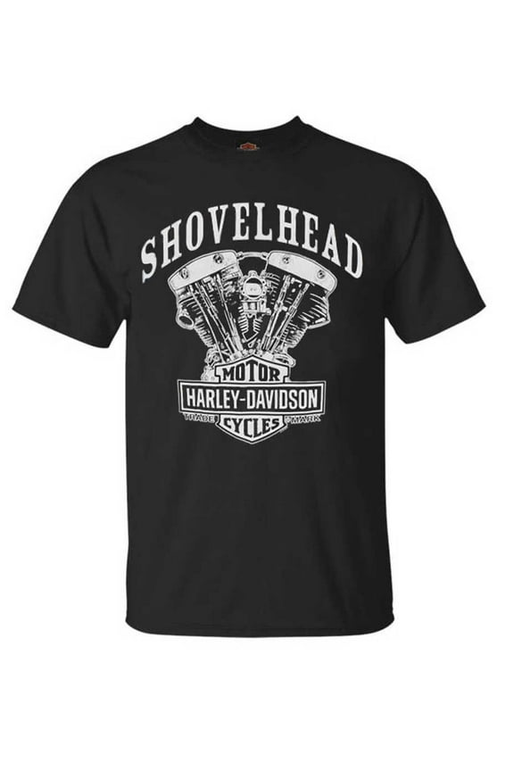 Men's T-Shirt, Shovelhead Engine Short Sleeve, Black 30294026, Harley Davidson