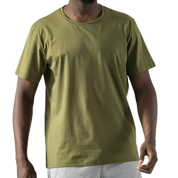 Men's T-Shirt Summer Fashion Ice Silk Cotton Solid T Shirt Men's Versatile Loose Half Sleeve Short Sleeve T Shirt Men's Underlay Top T-Shirts For Men