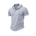 thumbnail image 1 of Men's T Shirt Summer Slim Fitness Hooded Short-Sleeved Tees Male Lightweight Hoodie Fitness Breathable Sports Tops, 1 of 10