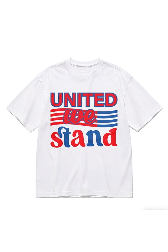 Men's T-Shirt United We Stand Pattern Print Comfortable And Versatile Outdoor Casual Short Sleeve