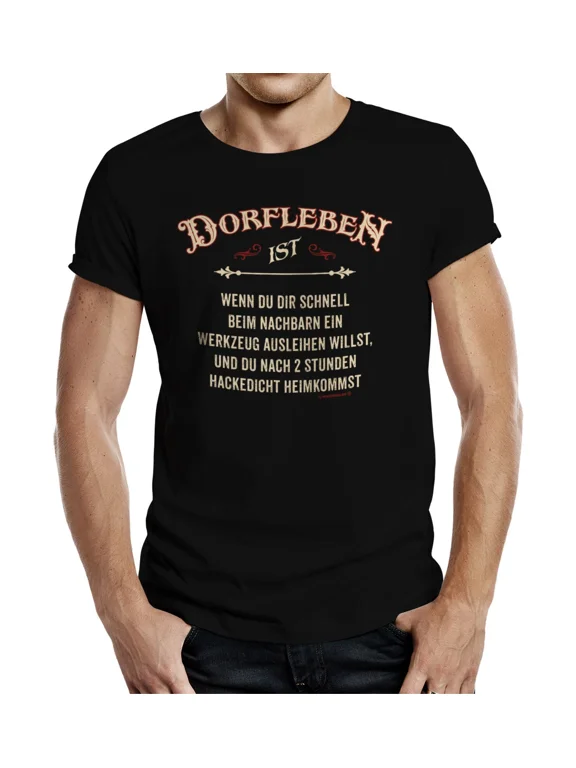 Men's T-Shirt - Village Life is Hacked T-Shirt - Gifts for Men Fun Shirts