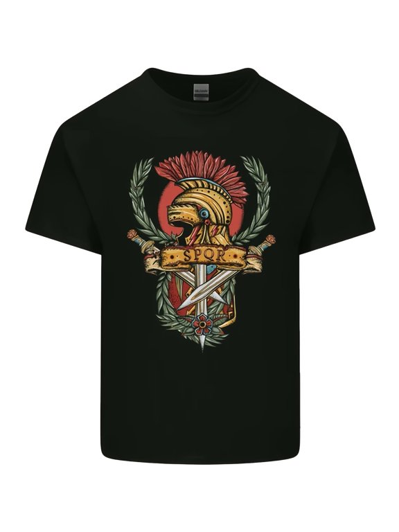 Men's T-Shirt for Bodybuilding Training with SPQR Helmet Design for