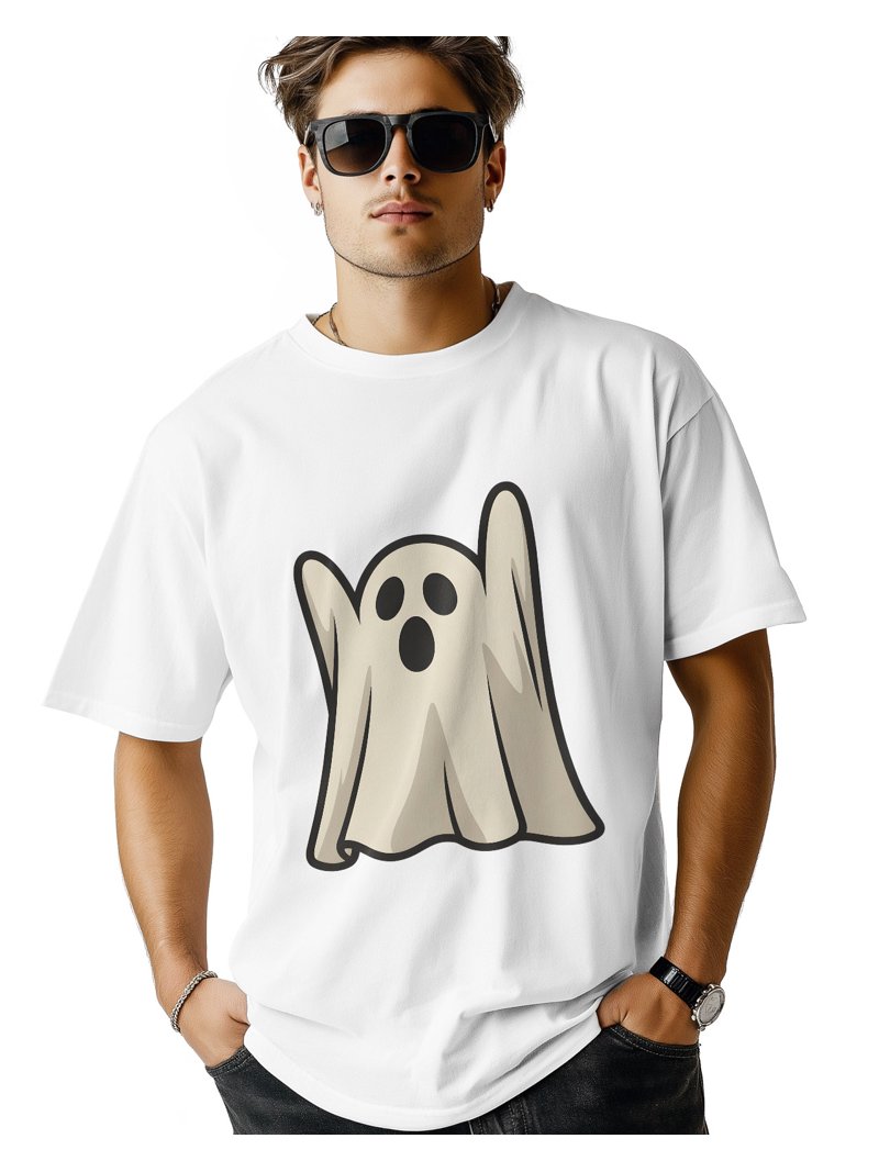 Men's T Shirts, All Saints Lovely Ghost Arms up Horror Cartoon T