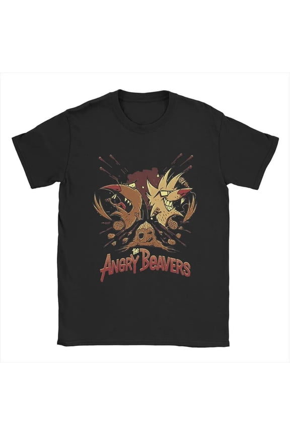 Men's T-Shirts Angry Beavers Funny Cotton Tees Short Sleeve T Shirts