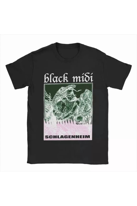 Men's T-Shirts Black Midi Schlagenheim Novelty 100% Cotton Tees Short Sleeve