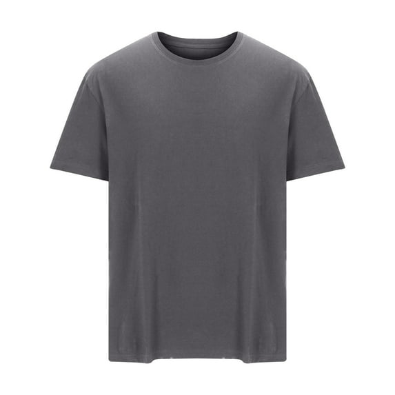 Men's T-Shirts Casual Short-Sleeve Men's Tee Shirts Classic Solid Color Crew Neck Mens Shirts Gym Athletic Shirts Gray XXL