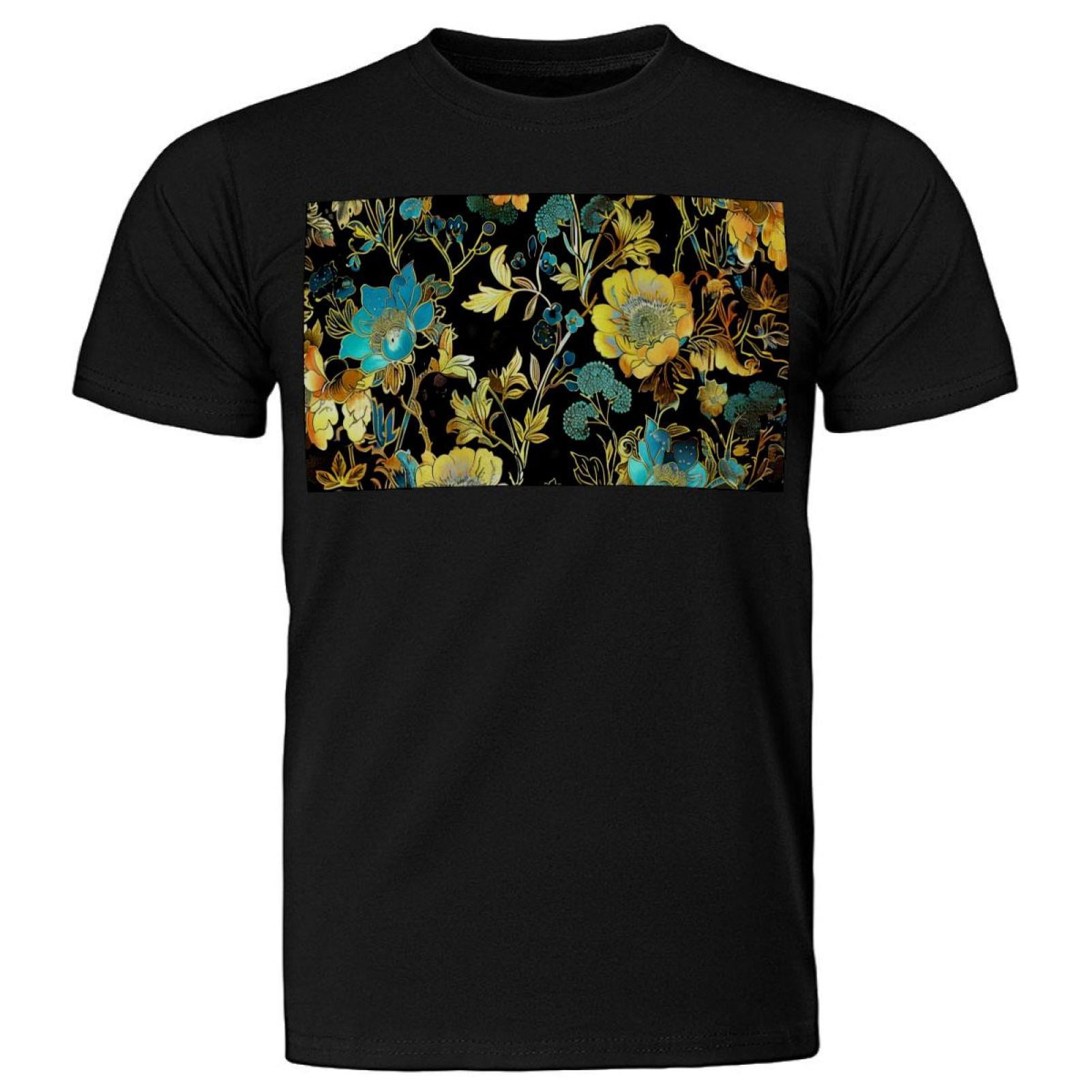 Men's TShirts, Cotton T Shirts for Men, Retro Chrysanthemum Peony