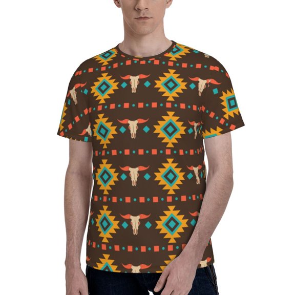 Men's T Shirts Fashion Casual Novelty Tee Graphic Top, Cowboy Western Native