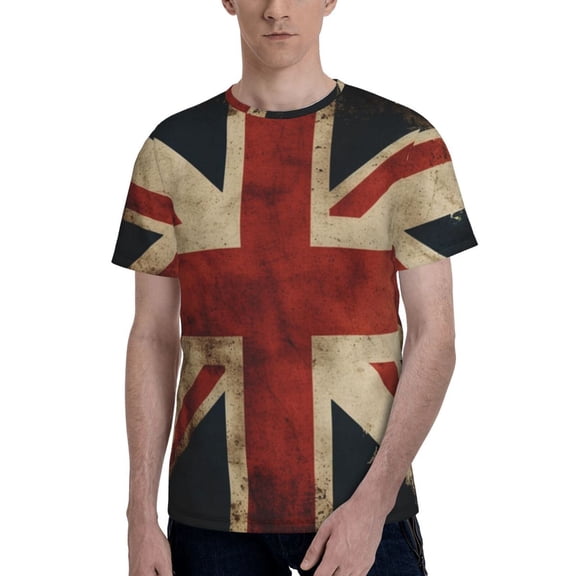 Men's T Shirts Fashion Casual Novelty Tee Graphic Top, Union Jack Flag Vintage UK