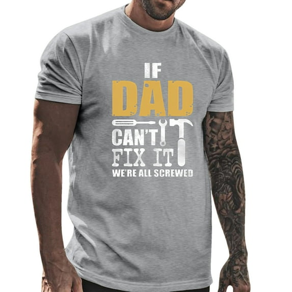 Men's T-Shirts Father's Day Crew Neck Short Sleeve T Shirt Graphic Tees Dailywear Sports T-Shirt
