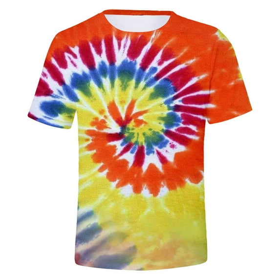 Men's T-Shirts Graphic Tees Funny Summer Tie Dye Digital Print Short Sleeve Crew Neck Slim Fit Casual Daily Home Breathable T Shirt
