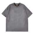 thumbnail image 1 of Men's T-Shirts Graphic Tees Summer Solid Color Loose Round Neck Suede Short Sleeve Large Size Fashionable Sports Casual Daily Home Breathable T Shirt, 1 of 5