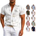 thumbnail image 1 of Men's T Shirts Heavyweight T-Shirts for Men Short Sleeve Button Down Men Clothing, 1 of 4