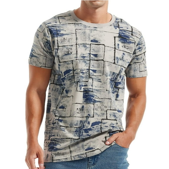 Men's T-Shirts Hipster Short Sleeve Solid Color Crew Neck Cotton Soft Fitted Tees