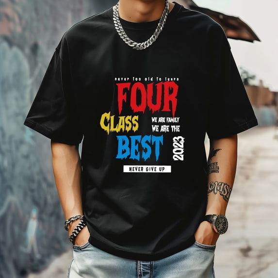Men's T Shirts Large Tee New trendy Sports Shirt Round Neck Patterned Tee Loose Classic Style 2XL