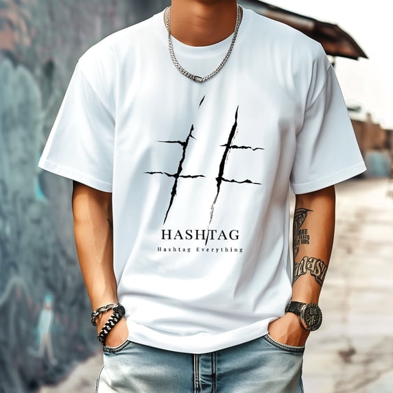 Men's T Shirts Large Tee New trendy Sports Shirt Round Neck Patterned Tee Loose Classic Style 2XL