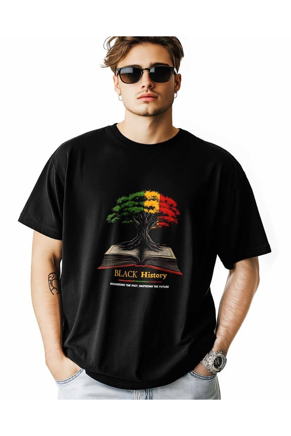 Men's T Shirts, Liberation Honor T-Shirt for Men Crew Neck Tees Cotton Tops, Black, XS