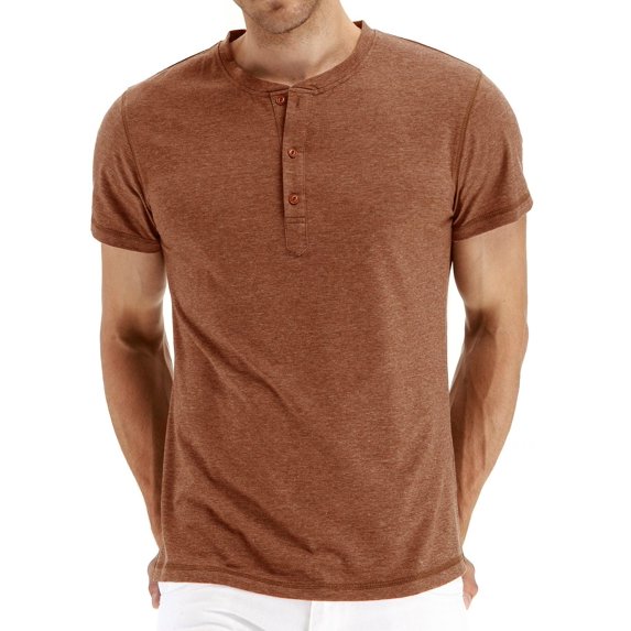 Men's T-Shirts, Men's Henley Shirts, Men's Cotton Solid Short Sleeve Shirt