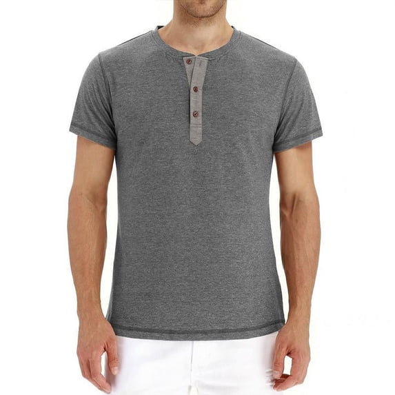 Men's T-Shirts, Men's Henley Shirts, Men's Cotton Solid Short Sleeve Shirts