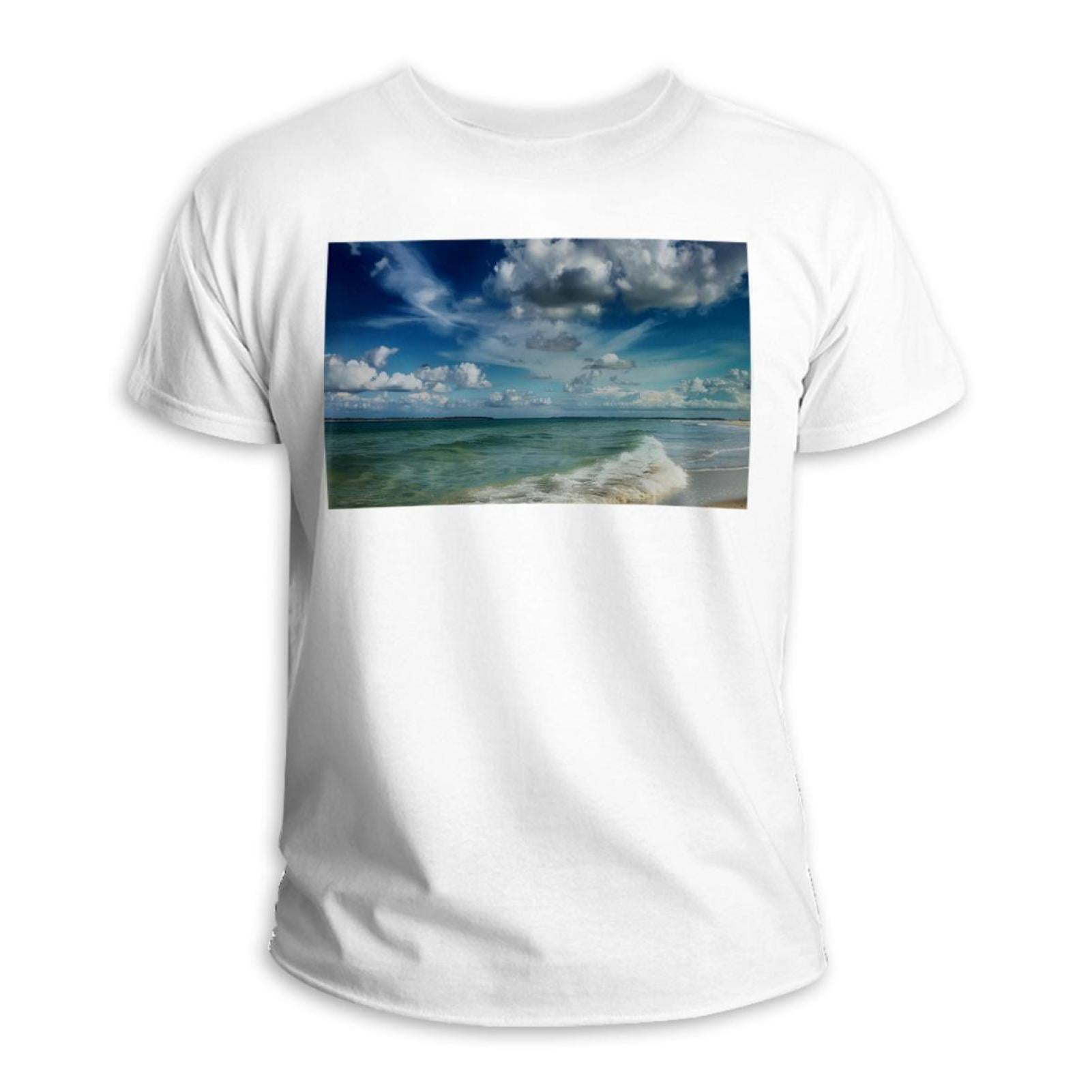 Men's T-Shirts, Men's Novelty T-Shirts, Ocean Sea Beach Sky - Walmart.com