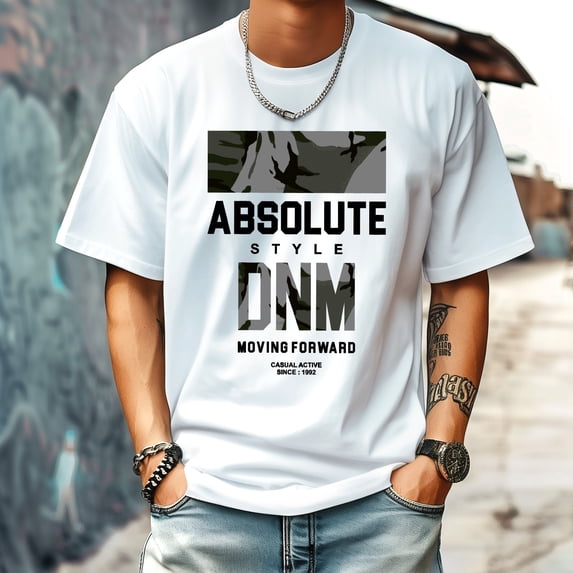 Men's T Shirts New Trendy Sports Shirt Round Neck Patterned Tee Loose style Creative Gifts for Friends L