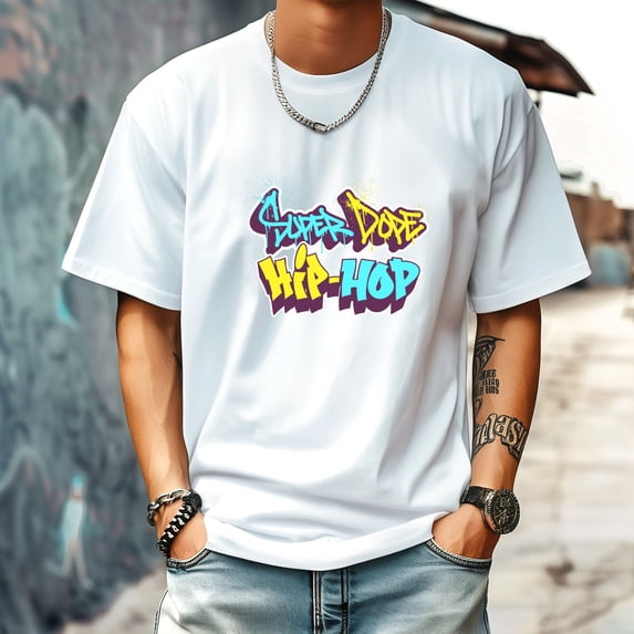 Men's T Shirts New Trendy Sports Shirt Round Neck Patterned Tee Loose style Creative Gifts for Friends L