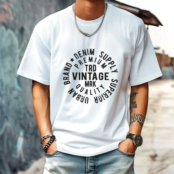 Men's T Shirts New Trendy Sports Shirt Round Neck Patterned Tee Loose style Creative Gifts for Friends L