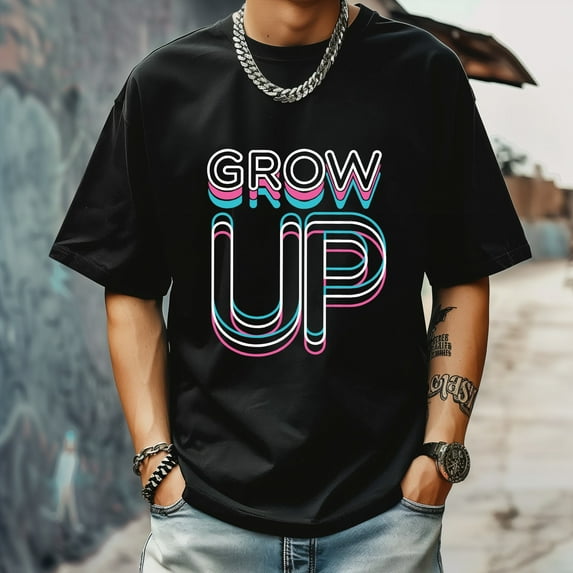Men's T Shirts New Trendy Sports Shirt Round Neck Patterned Tee Loose style Creative Gifts for Friends L