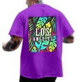 thumbnail image 1 of Men's T-Shirts Oversize Spring And Summer Trend Young Large Size Back Pattern Printing Short Sleeve Purple Funny Tshirts Sizes L, 1 of 6
