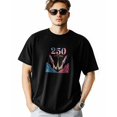 thumbnail image 1 of Men's T Shirts, Retro Red Blue Rockets Stars Cloud T-Shirt for Men Crew Neck Tees Cotton Tops, Black, 2XL, 1 of 9