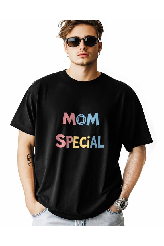 Men's T Shirts, SAYS I'M SPECIAL Colorful Simple T-Shirt for Men Crew Neck Tees Cotton Tops, Black, M