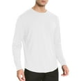 thumbnail image 1 of Men's T-Shirts Soft Curve Hem Lightweight Long Sleeve Casual Basic White Mens Graphic T-Shirts size XXXL, 1 of 3