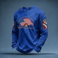 thumbnail image 1 of Men's T Shirts Spring Fall Long Sleeve Funny Graphic Tops Casual Loose Fit Comfortable Shirts for Men Blue XXXL, 1 of 4