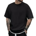 thumbnail image 1 of Men's T-Shirts Summer Solid Short Sleeve Crew Neck Casual Lightweight Tops, 1 of 4