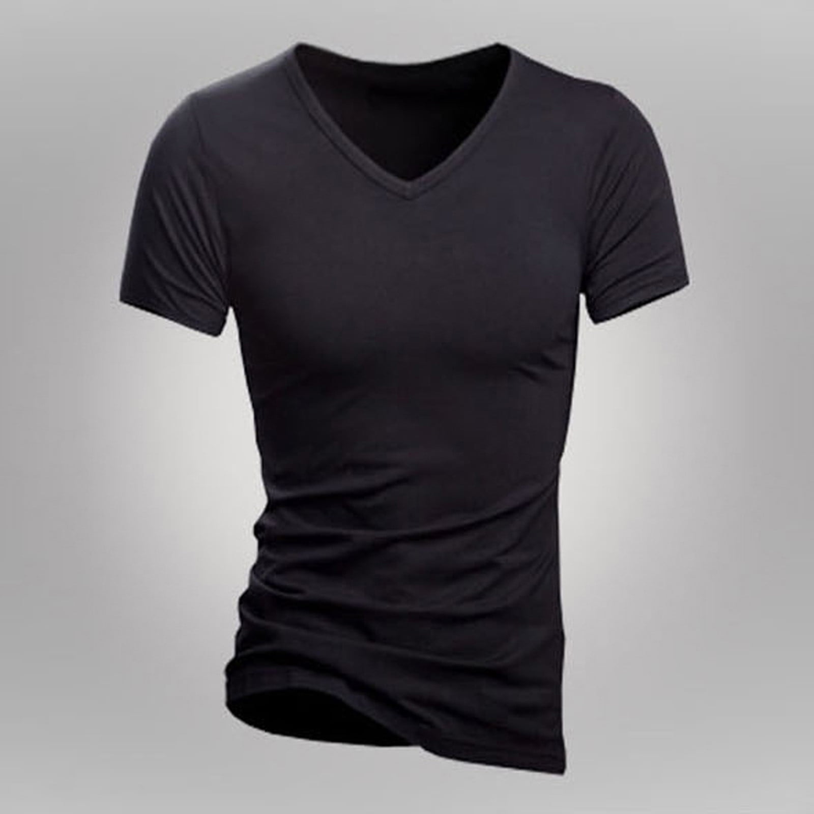Men’s TShirts V Neck Athletic Short Sleeve Tee Shirts Slim Fit Quick