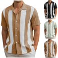 thumbnail image 1 of Men's T Shirts&nbsp;Loose Fit Casual Plaid Turndown Collar Poket Casual Long Sleeve Buttons Short Shirt, 1 of 8