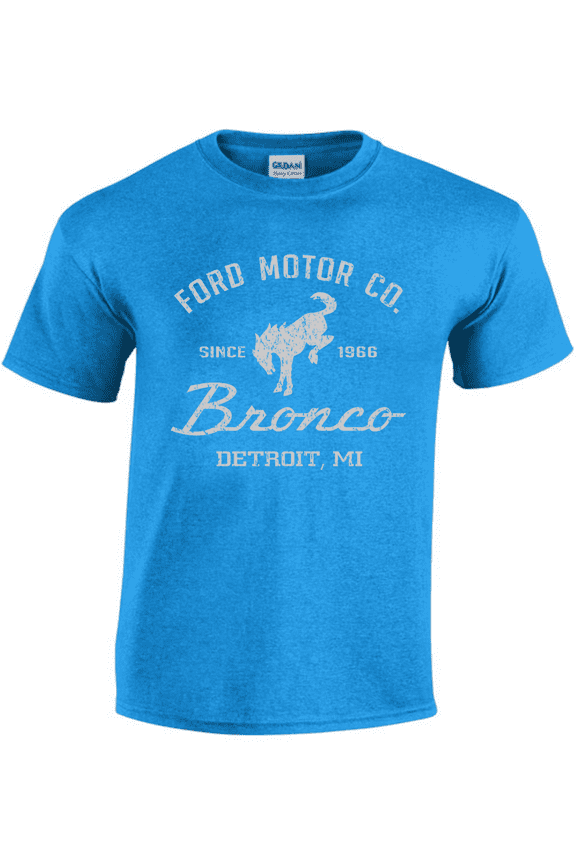Men's T-shirt Ford Bronco Accessories Graphic Tees Short Sleeve Heather Blue