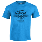 Mens T-shirt Genuine Ford Parts V8 Mustang Accessories Gifts Dad Men Graphic Tees Short Sleeve Heather Blue