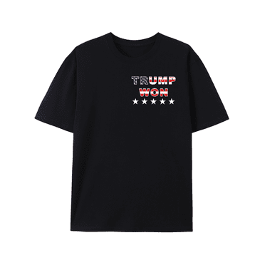 Men's T-shirt Supporting Trump, MAGA 2024 Make America Great Again American Flag Print Men's Cotton Short Sleeve T-Shirt