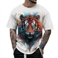 thumbnail image 1 of Youmylove Men's T-shirt Tiger Printed Short Sleeve Crew Neck Loose Casual Fashionable Tees Male's top Fashion Dailywear Leisure Versatile, 1 of 4