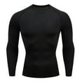 thumbnail image 1 of Men's T-shirts Fitness Long Sleeve Running Sports Thermal Muscle Athletic Gym Compression Clothes Oversized T Shirts for Men Black T Shirts for Men Plus Size Tops, 1 of 2