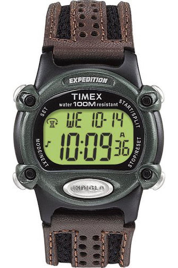 Men's T48042 Expedition Full-Size Digital CAT Brown Mixed Material Strap Watch