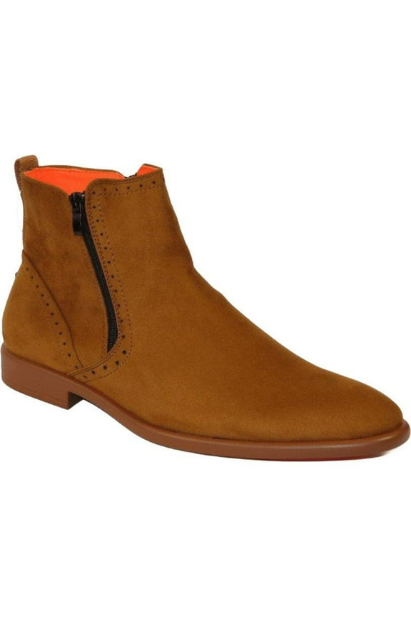 Men's TAYNO Chelsea Chukka Soft Micro Suede Zip up Boot Coupe S Camel
