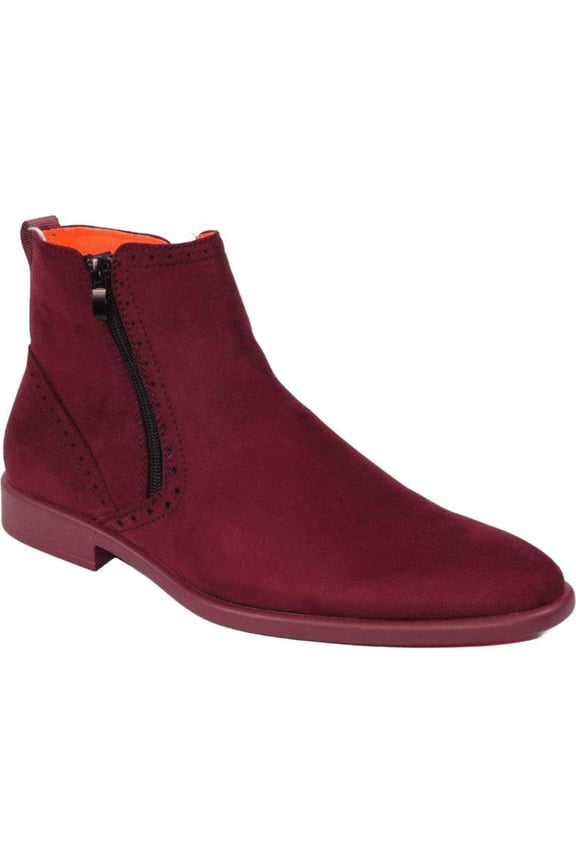 Men's TAYNO Chelsea Chukka Soft Micro Suede Zip up Boot Coupe S Wine