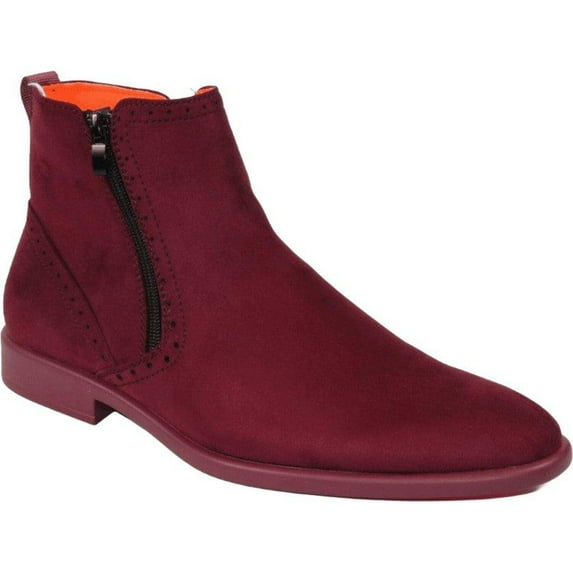 Men's TAYNO Chelsea Chukka Soft Micro Suede Zip up Boot Coupe S Wine