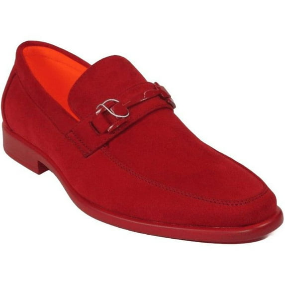 Men's TAYNO Shoes Soft Micro Suede Slip-on Loafer THE CAPRIO S Red