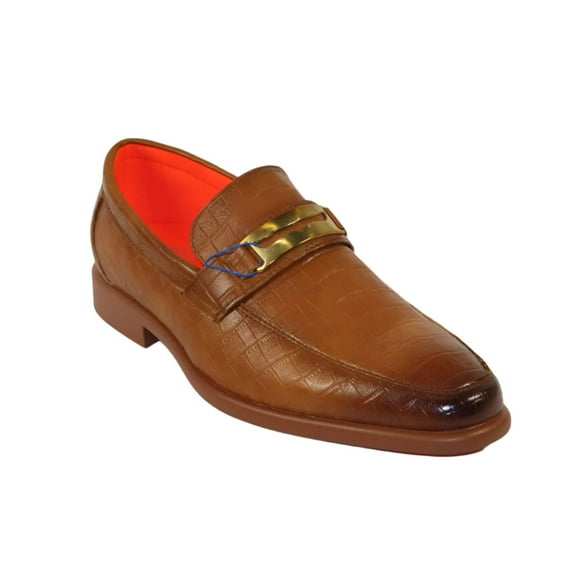 Men's TAYNO Shoes The Caprio C TAYNO Crocodile Print Bit Loafer Cognac